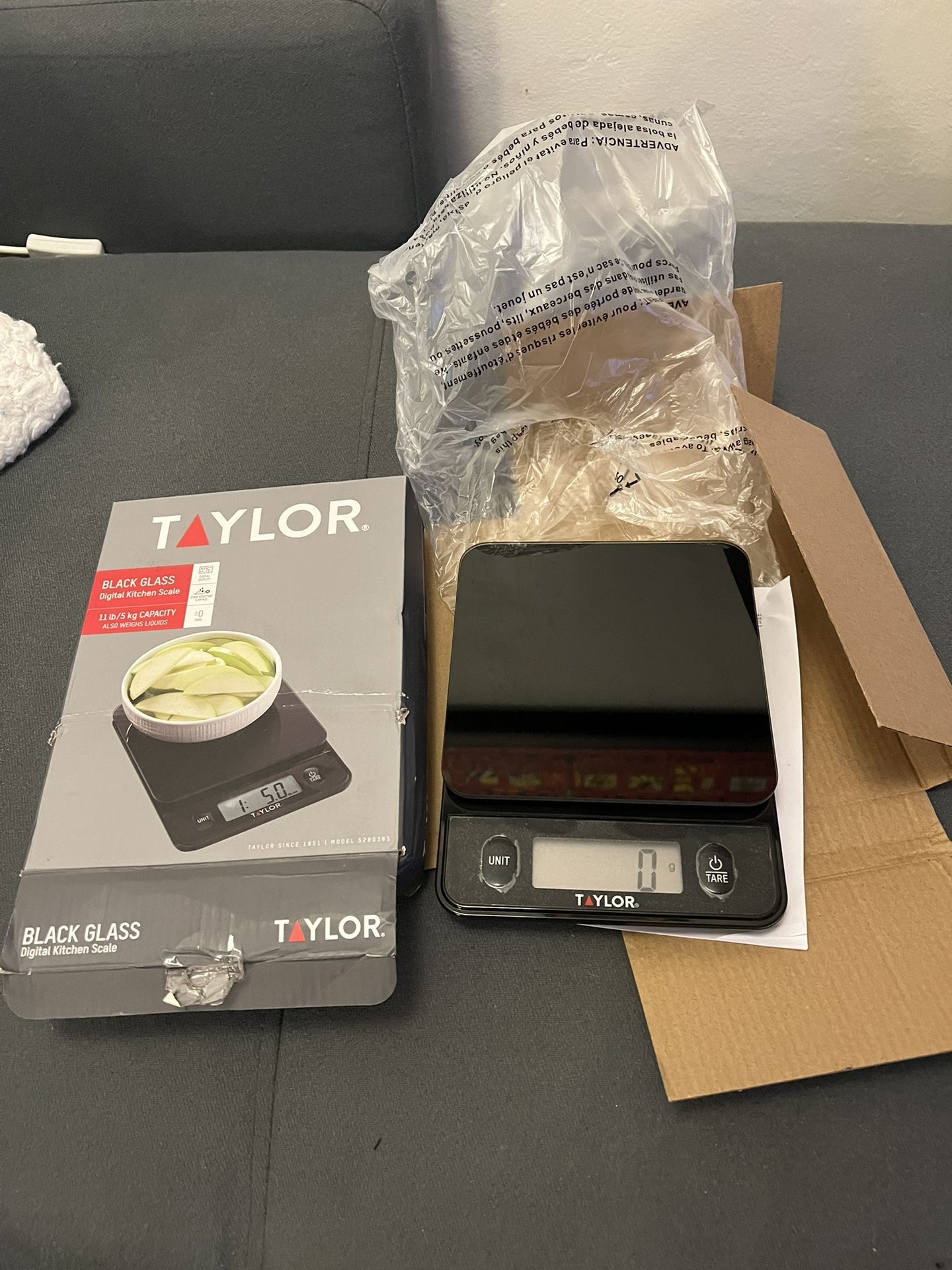 Taylor Black Glass Digital Kitchen Scale (New)