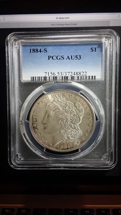 1884-S Morgan Silver Dollar PCGS AU-53 Rare Date