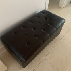 Bench With Storage Faux Leather And Partition For Shoes 