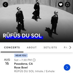 RUFUS DU SOL TICKETS - AUG 16, 2025