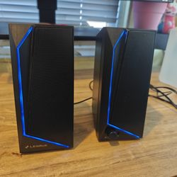 LENRUE Computer Speakers, USB/USB-C Powered PC Speakers with Loud Stereo Sound, Headphone-in for Desktop