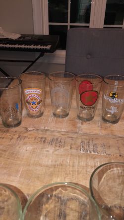 Various beer glasses limited edition. All in like new condition.there are 19 total