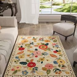 3x5 Washable Area Rugs for Bedroom: Entry Throw Rug Stain Resistant Distressed Boho Rug Non Slip