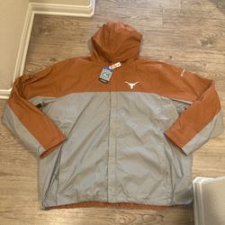 NWT University Texas Longhorns Columbia Wind Rain Jacket Men’s Size 4XT Full Zip