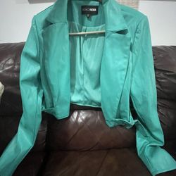 Fashion Nova Green Jacket Size M