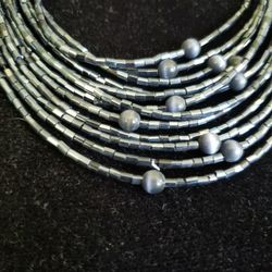 Black Beaded Necklace