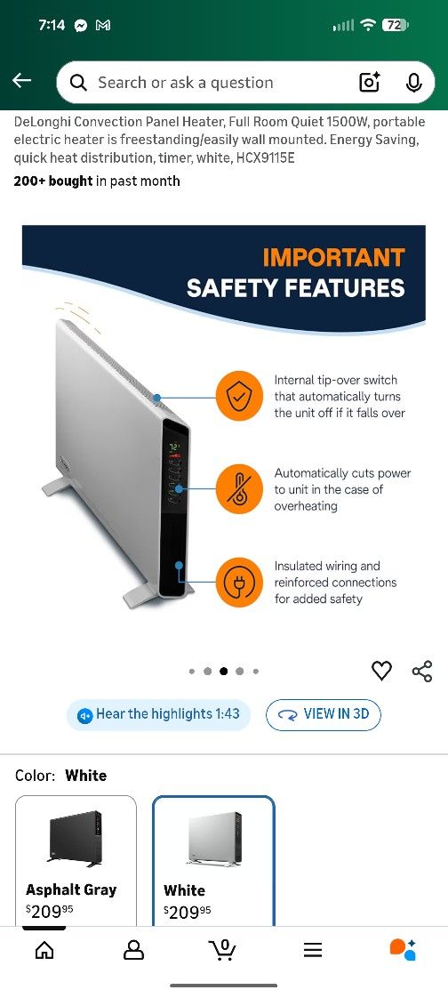 DeLonghi Convection Panel Heater