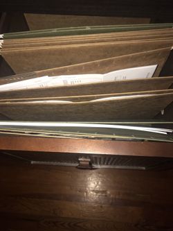 4 wooden file cabinets