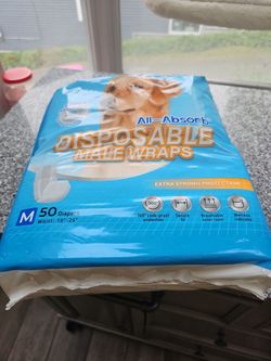 All-Absorb Disposable Male Wraps 48 Diapers for Dog