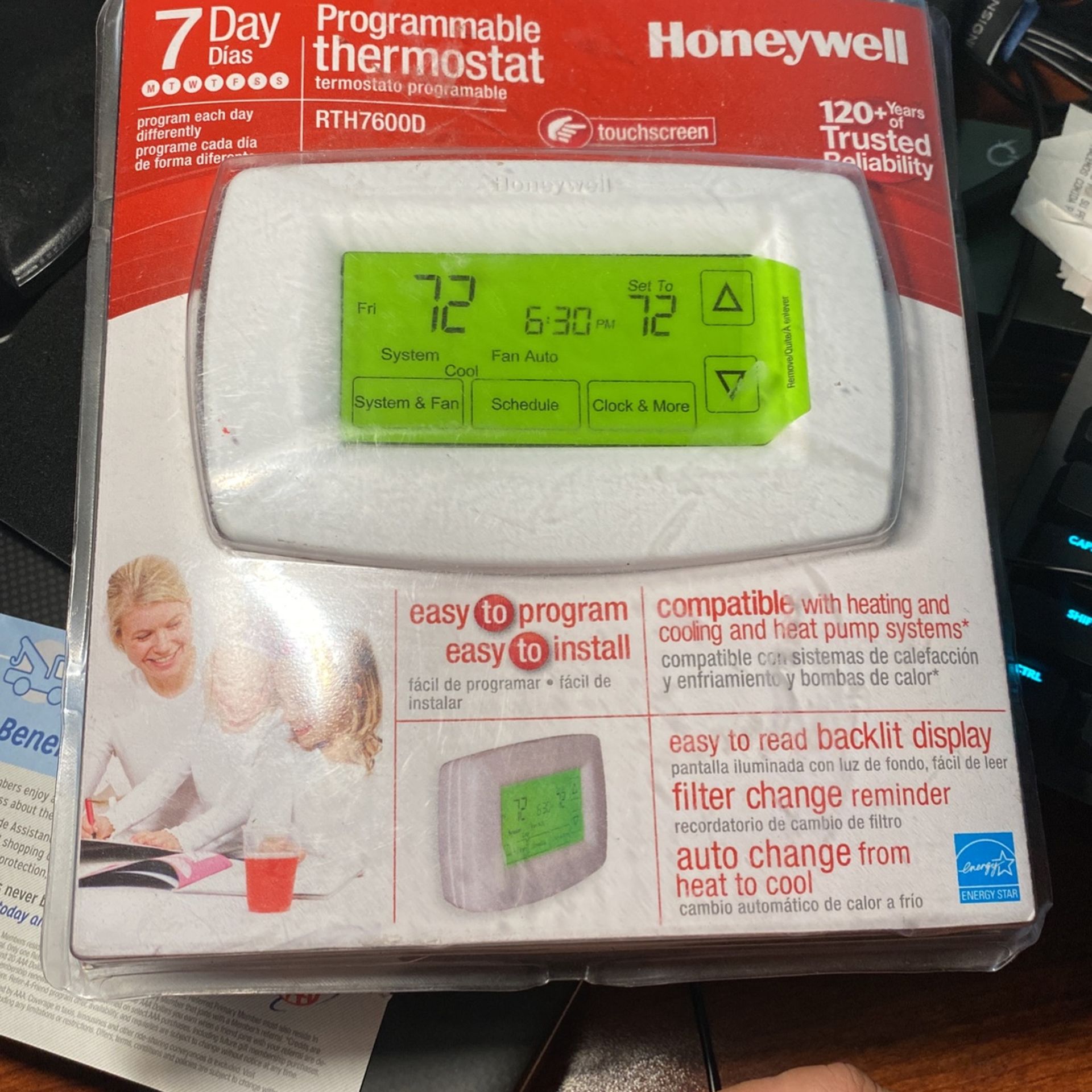 Honeywell Thermostat 7 Days Touch Screen 