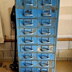 Vintage Heavy Duty Industrial Tool/Parts Woodworkers Cabinet