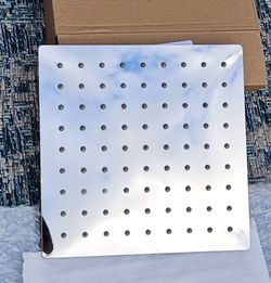 8-inch square stainless steel or chrome rainfall shower head