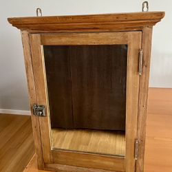 Vintage Wood Medicine Cabinet With Mirror