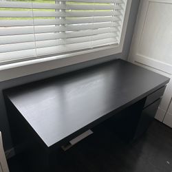 Ikea desk black brown color