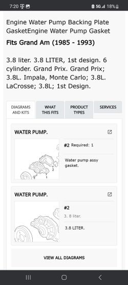 New Gm Water Pump Gasket