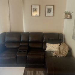 Vegan Leather Couch With Chaise