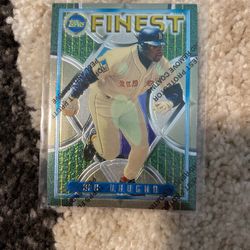 1995 Topps Finest REFRACTOR PARALLEL with peel Mo Vaughn Red Sox #86