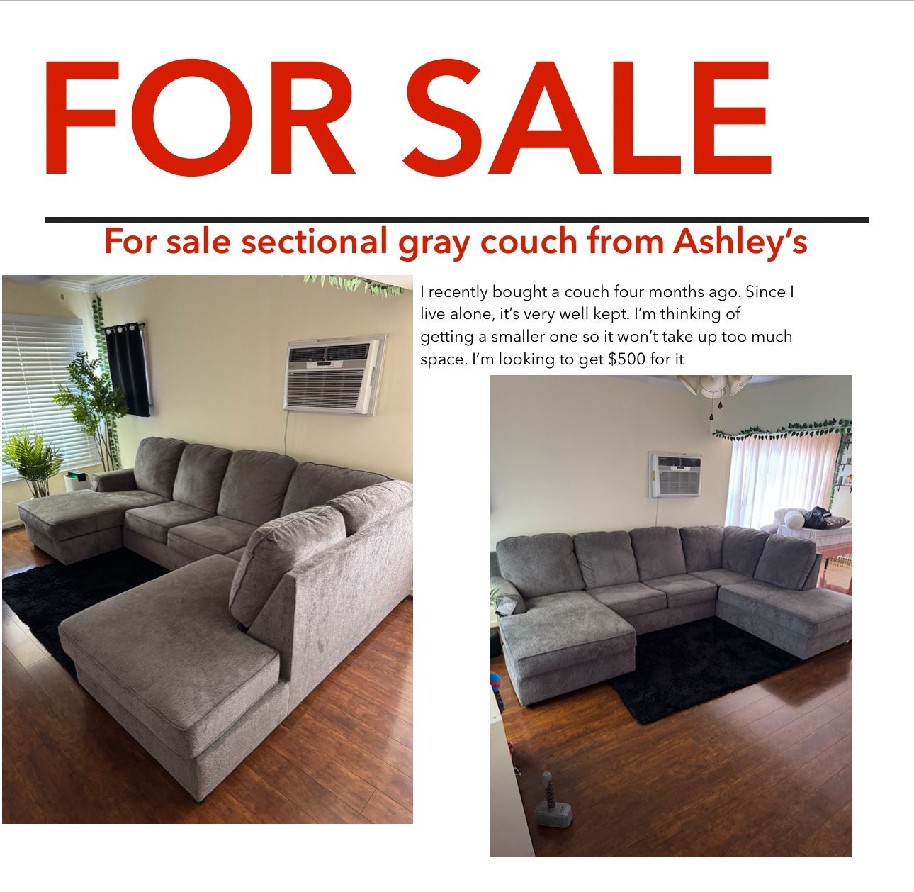 Gray Ashley’s Store Couch