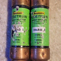 2 Bussmann FRN-R-60 60 Amp Fusetron Fuse Class RK5, 250V