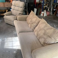 Reclining Chair And Queen Size Sofa Bed