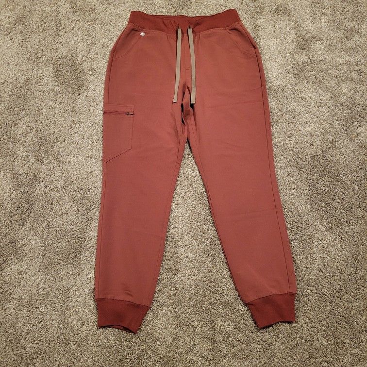 FIGS NWT Burgundy Zamora High Waisted - Jogger Scrub Pants - Size Medium