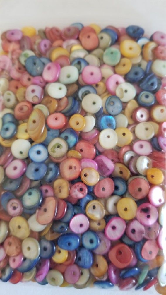 Flat Drilled Dyed Abalone Beads