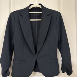 NEW Amanda & Chelsea Notch Lapel 3/4 Sleeve Pique Knit Blazer Size XS
