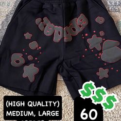 BLACK SP5DER SHORTS
