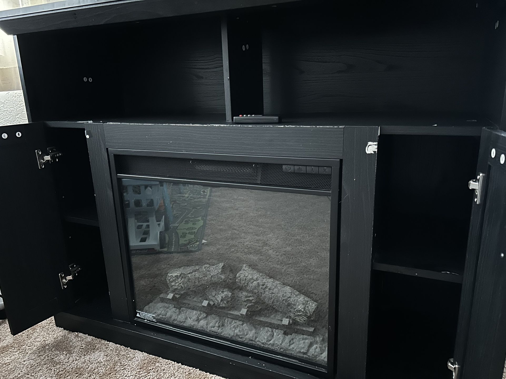 Plug in fireplace tv stand and heater with remote With Removable corner