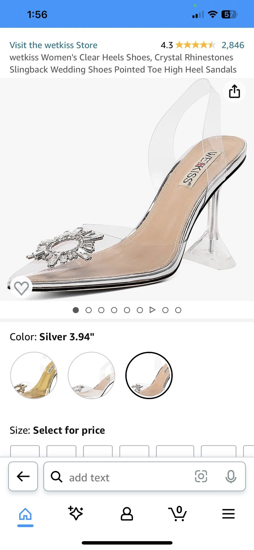 Clear Heels With Diamonds Size 7