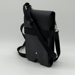 MONTBLANC BLACK LEATHER MINI ENVELOPE POUCH CROSSBODY BAG NEW 100% GENUINE ~$940