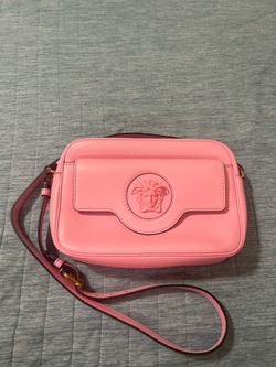 VERSACE pink camera bag crossbody strap Medusa collection