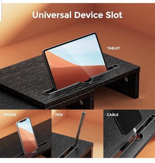 Dual Monitor Stand with Storage Slot/ Soporte para monitor doble con ranura de almacenamiento.
LORYERGO Dual Monitor Stand with Storag