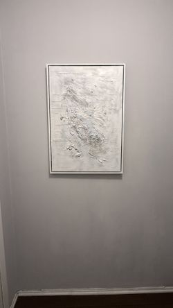 Abstract Textured Painting – Framed Original Art (24x34 in)
