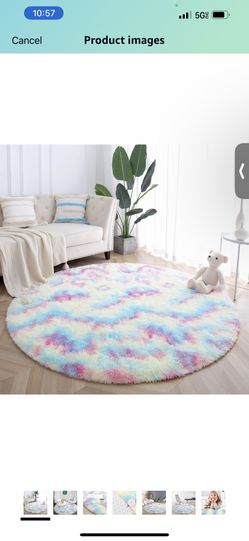 New Soft Round Rainbow Area Rugs Wholesale (6x6 Feet)