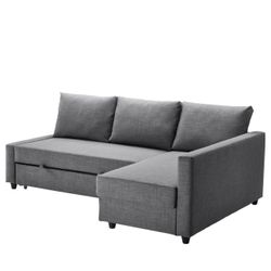 Sleeper sectional, 3 seat with storage, dark gray