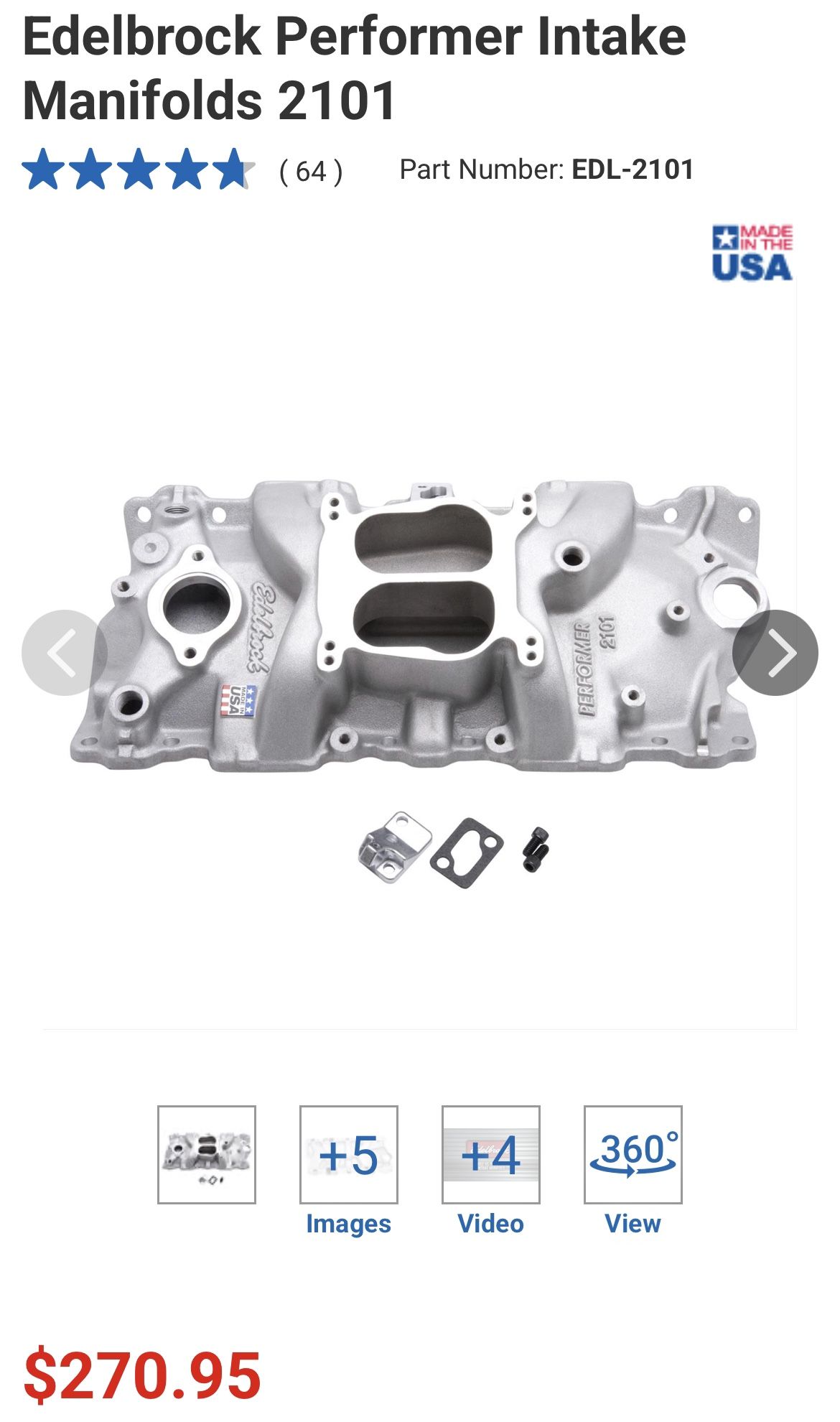 Edelbrock Performer Intake Manifold 2101