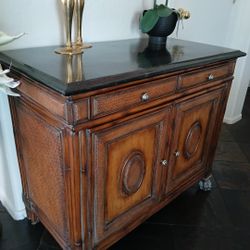 Buffet Table Marble Top Ernest Hemingway $199 4 Drawer  Buffet Accent Decoration Side Table  38x31 X19