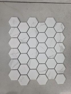Anti-Slip Porcelain Tile 2x2 Hexagon.   Pool Rated, Rough Texture