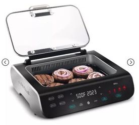 Gourmia FoodStation 5-in-1 Smokeless Grill & Air Fryer with Smoke-Extracting Technology