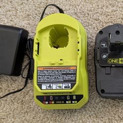 NEW Genuine OEM RYOBI PCG002 18V Volt ONE+ Lithium-Ion Charger with 1.3Ah Battery