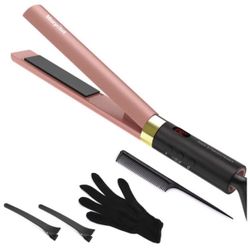 NEW! Hair Straightener and Flat Iron, 2 in 1 Tourmaline Ceramic Straightener and Curling Iron