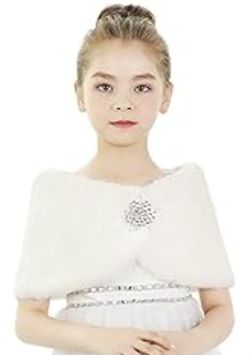 Girls White Shrug (Faux Fur)