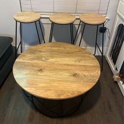 Coffee Table And Bar Stools