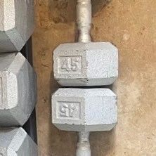 PAIR OF 45 LB. DUMBBELLS 