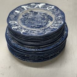 Staffordshire Liberty Blue Salad and Bread & Butter Plates