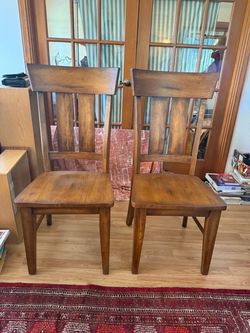 Solid Wood Dining Chairs – Set of 2