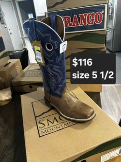 Smoky Mountain Mens Boots (Dark blue and Brown) (Size 5.5) (Brand New)