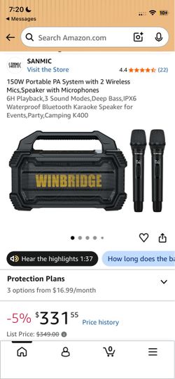 Winbridge 150 Watt Speaker With Mics