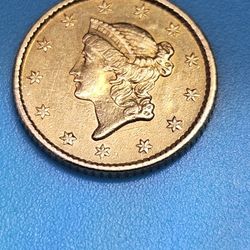 1853 US $1 Gold coin Weighs 1.672 Grams
